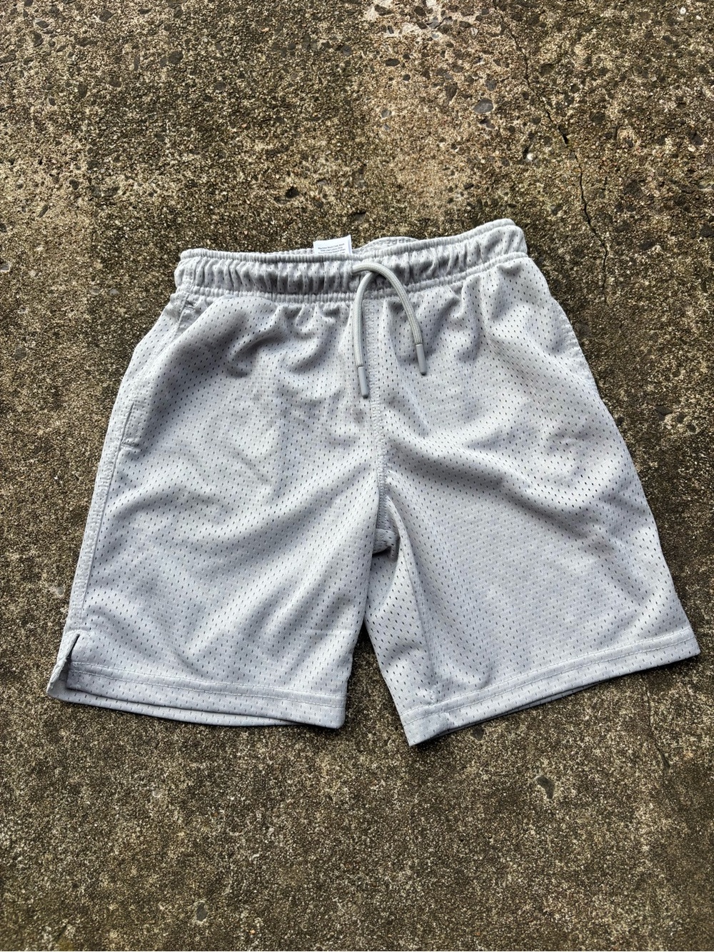 Athletic Works Light Gray Mesh Athletic Shorts with Drawstring